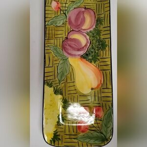 Favanol Martinque Portugal Handpaintrd 15"× 6.5"  Fruit Motif Platter